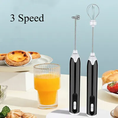 £8.29 • Buy Milk Coffee Frother USB Electric Whisk Egg Beater Handheld Drink Frappe Mixer UK