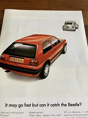 Classic Mk2 VW Golf GTI Mk2 Red Magazine Advert Poster Print Man Cave Wall Art • $4.35