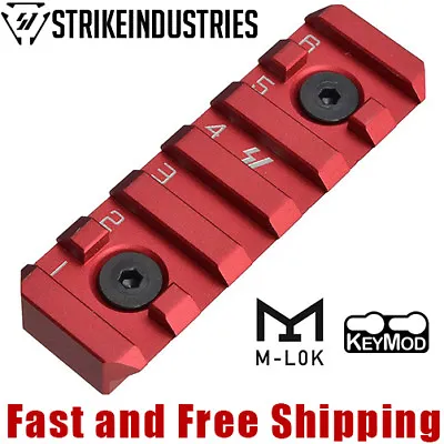 Strike Industries LINK 6-Slot Picatinny Rail Section Fit KeyMod & M-LOK - Red • $27.95