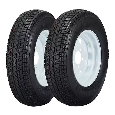 2 Pack Trailer Tire ST175/80D13 Trailer Tires Rims 175 80 13 Tire 5 Lug White Sp • $139.99