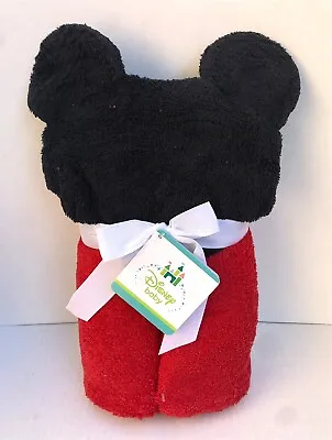 Disney Baby Mickey Mouse Ears Hooded Towel 25 X 36  Terry Cotton To/From Card • $9.95