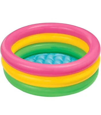 Intex 58924NP - Baby Toddlers Kids Paddling Pool 3 Ring Sunset Glow • £8.95