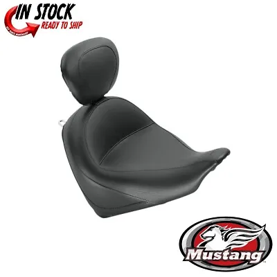 Mustang Wide Vintage Solo Seat W/Drivers Backrest 2009-2017 Honda Fury VT1300CX • $695