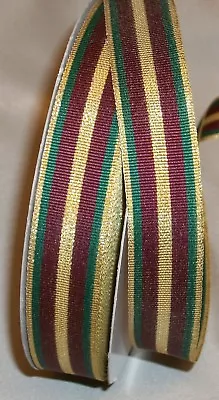 5 Yds. GOLD METALLIC STRIPE GROSGRAIN   1   Wide • $1.75