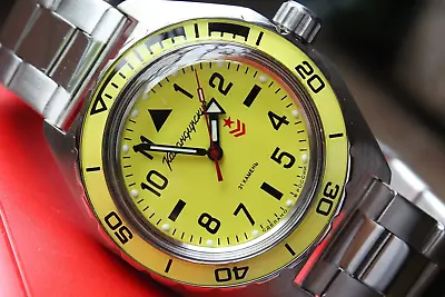 Vostok Komandirskie Diver Mechanical Automatic Winding Wrist Watch 650859 • $113.99