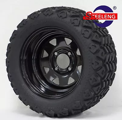 GOLF CART 12  BLACK STEEL WHEELS And 20 X10 -12  ALL TERRAIN TIRES (SET OF 4)  • $409