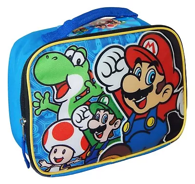 SUPER MARIO BROS. LUIGI YOSHI Kids BPA-Free Insulated Lunch Tote Bag Box NWT $20 • $14.99