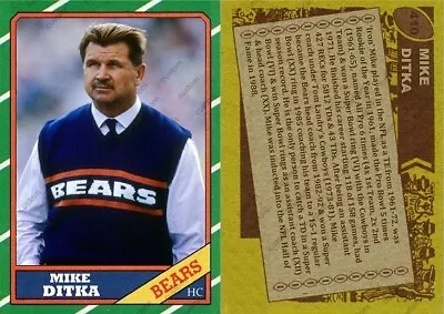 Mike Ditka 1986 Style Custom Card Chicago Bears • $8