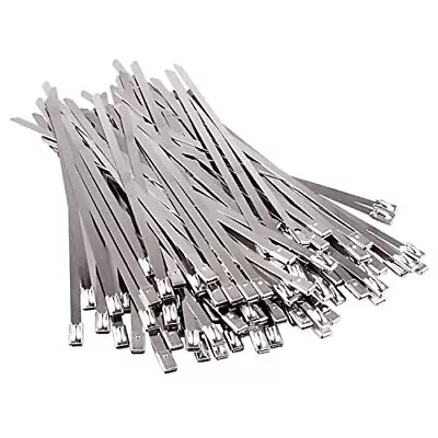 Metal Zip Ties - 304 Stainless Steel Cable Ties Heavy-Duty For Outdoor Fences... • $11.88