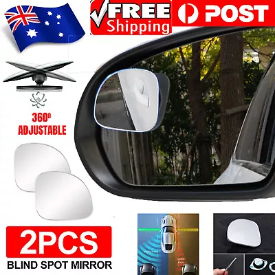 $9.99 • Buy 2 X Blind Spot Car Mirror 360° Wide Angle Adjustable Rear Side View Convex Glass