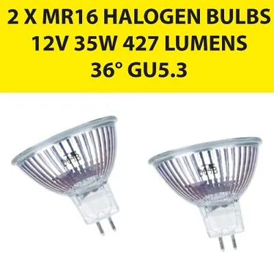 2 X Mr16 Gu5.3 12v 35w Halogen Bulbs ***dimmable*** • £4.49