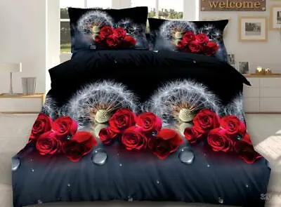 £26.95 • Buy 3D Duvet Cover Bedding Set With Fitted Sheet & Pillow Case Single Double King 