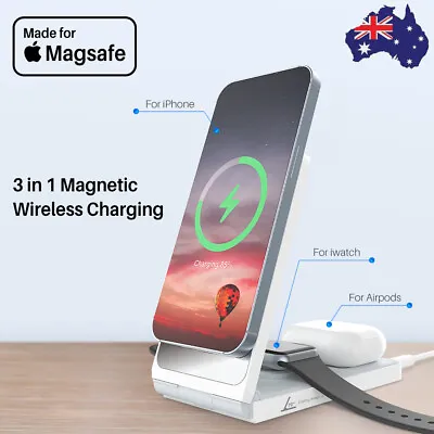 $16.58 • Buy Wireless Charger Dock Charging Station 3in1 For IWatch 8 7 Ultra IPhone 14 13 12