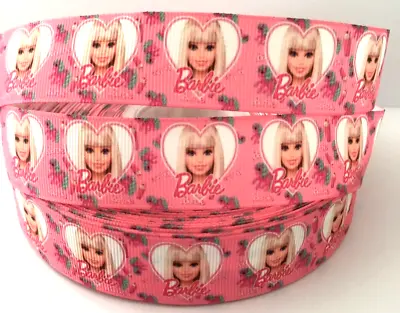 BARBIE Grosgrain Ribbon 1 Inch (25mm) Width For Craft Hair Cake Deco Etc • £1.99