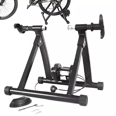 Magnetic Bike Trainer Stand Premium Steel Bicycle Indoor Exercise Fitness Black • $94.76