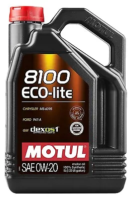 For Motul Fully Synthetic Engine Motor Oil 8100 ECO-LITE 0W20 - 5 Liter • $44.95