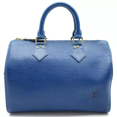 LOUIS VUITTON Speedy 25 M43015 Epi WomenBoston Bag Toledo Blue Discontinue... • $370