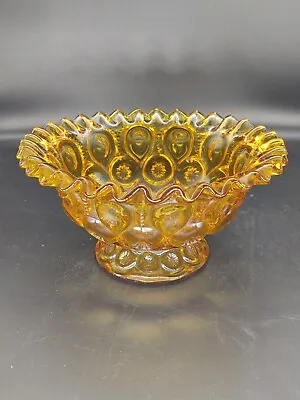 L.E. Smith Amber Moon And Star Glass Compote • $15