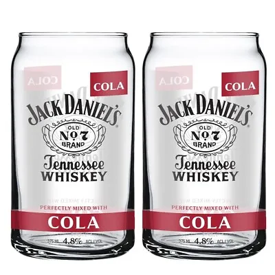 Jack Daniels Cola Set Of 2 Can Shaped Glasses Man Cave Bar Fathers Day Gift • $34.95