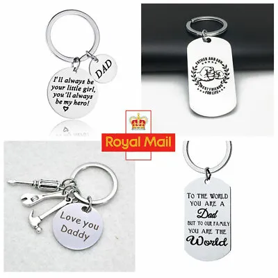 Stainless Steel Keyring Xmas Gifts For Father Daddy Dad Love From Son Daughter • £3.99