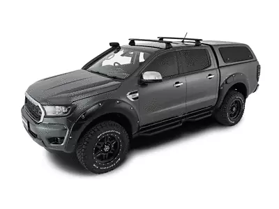 Rhino Pair Vortex Roof Racks FORD Ranger 4dr Ute PX Dual Cab 2011 On Black • $399