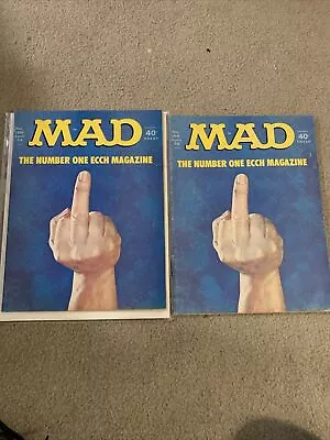 Mad Magazine #166 1974 EC Controversial #1 Ecch  Finger  Cover Lot Of 2 Copies • $65