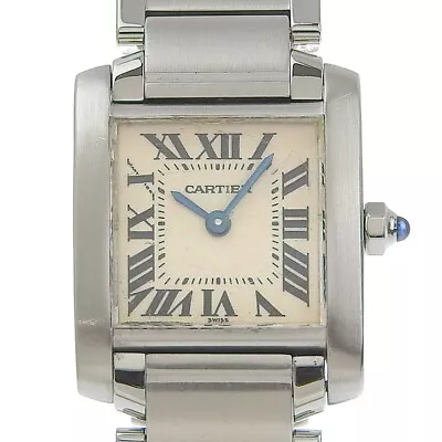 CARTIER Tank Francaise SM Watches W51008Q3 Silver WhiteDial Stainless Stee... • $1493