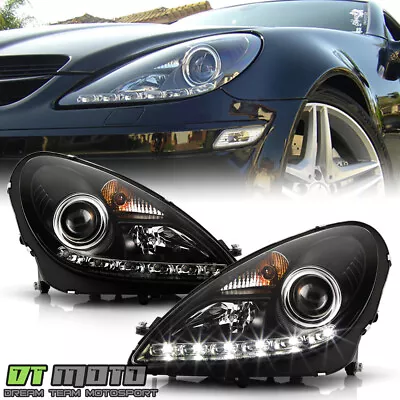 Blk 2005-2011 Mercedes Benz R171 SLK HID Model LED DRL Projector Headlights Pair • $378.99