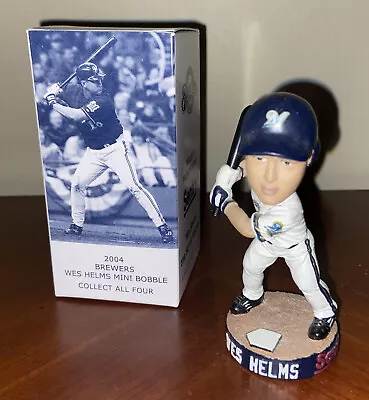 MILWAUKEE BREWERS WES HELMS Mini Baseball Bobblehead MLB SGA Vtg 06/20/2004 NEW • $15.79