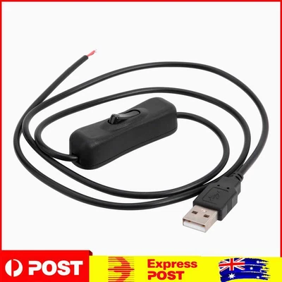 $9.09 • Buy USB Power Cable 2 Pin USB 2.0 Male Cord Extension DIY With Switch (Black)