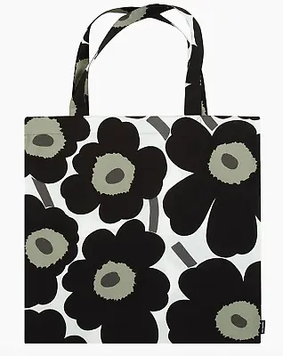 Marimekko Pieni Unikko Cotton Tote Bag Black White • $55