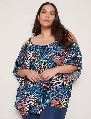 AUTOGRAPH - Plus Size - Womens Tops -  Cold Shoulder Kaftan Party Top • $18.86