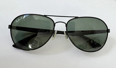 $80 • Buy Ray Ban RB3549 Aviator Sunglasses Black Frame And Green Lens Polarized 006/9A