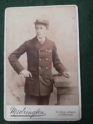 Large Victorian Cabinet Photo Of A Liverpool Merchant Navy Young Man 1884. • $15.79