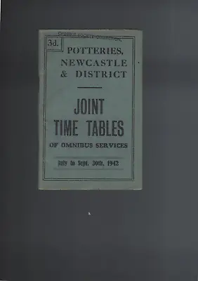 £24.99 • Buy Potteries, Newcastle & District Joint Bus Timetable Book, July To 30th Sept 1942