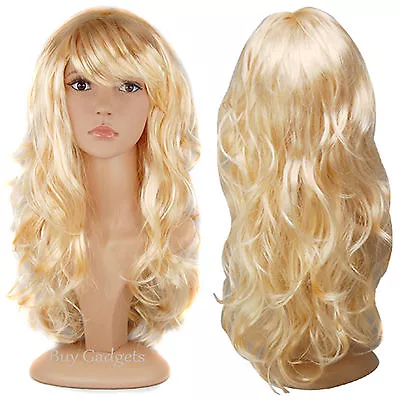 £5.95 • Buy Womens Ladies Long Wavy Curly Fancy Dress Cosplay Wigs Pop Party Costume Full