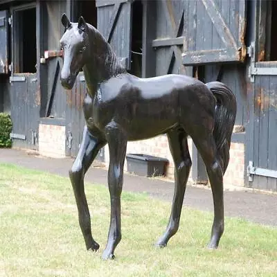 Stunning Life Size Standing Foal Garden Sculpture - Aluminium Outdoor Ornament • £977.50