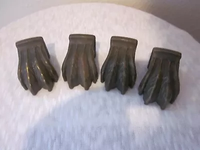 4 Vintage Metal Table Leg Claw Foot Caps • $19.99