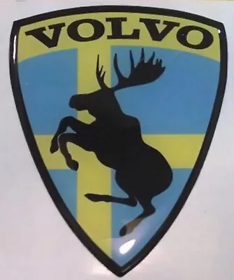 GENUINE Discontinued Prancing Moose VOLVO 3” Poly Gel Dome Decal Sweden Edition • $12