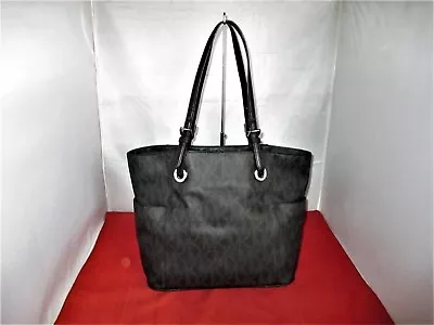 Michael Kors Jet Set East/West Signature Tote $198 Black #031 • $59.48