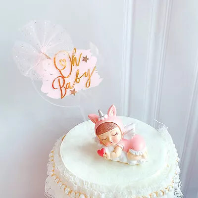 Acrylic Oh Baby Cake Topper 1st Birthday Christening Baby Shower Topper Girl  • $8.95