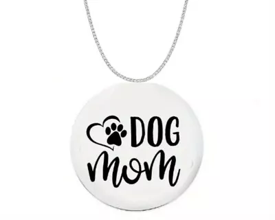 Dog Mom Necklace Silver Stainless Steel Puppy Lover Furry Friend NEW • £3.95