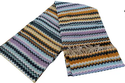 MISSONI HOME BED THROW MEDIUM FRINGED 90% WOOL 1.40x2.00'  130x190cm  RICO 170 • $290