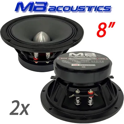 1 Pair 8  Midrange Bullet Speaker 900W 42oz Magnet 2  Bullet VC 4Ω MB Acoustics • $106.50