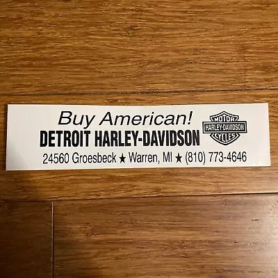 Vintage Detroit Harley Davidson Motorcycle Bike Shop Warren MI Bumper Sticker • $9.99