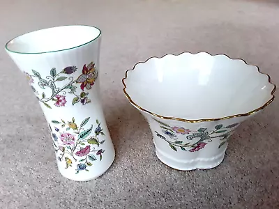 Minton Haddon Hall Vase & Plant Pot Bone China. • £10