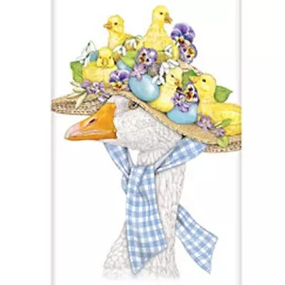 Mary Lake-Thompson Goose Chicks Floral Easter Bonnet Flour Sack Kitchen Towel • $10.50