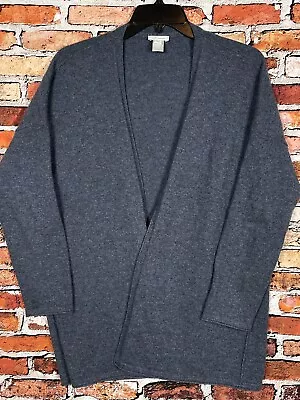 J.Jill Women's M Gray Long Duster 100% Cashmere Cardigan Sweater • $22.50