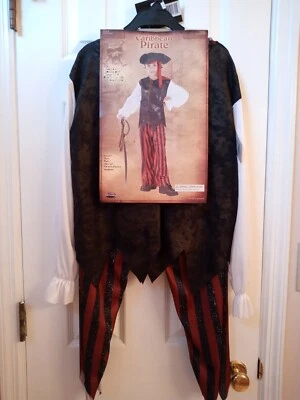 £11.67 • Buy Boys Unisex Caribbean Pirate Halloween Costume Large NWT Pants Shirt Hat Sash