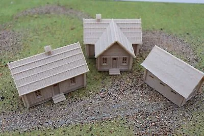 2 X Houses & Barn Building Wargaming 1812 Napoleonic Russian 10mm 12mm 15mm 18mm • £7.95